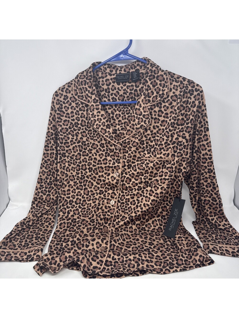 Rachel Zoe Women’s Medium Leopard Print Soft Pajama Shirt